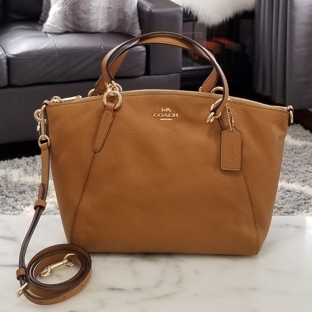 🚫SOLD🚫Coach Small Kelsey Satchel in Light Saddle - Picture 2 of 6